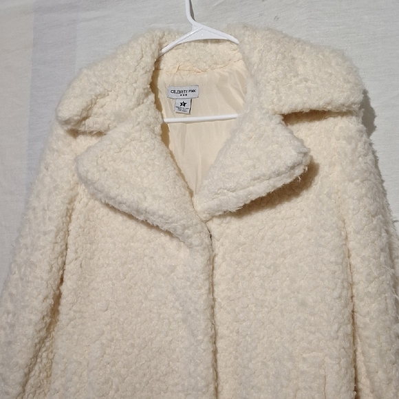 Cream Teddy Jacket, Faux Fur, Oversized Celebrity Pink Sz 4, NWT - Picture 4 of 12